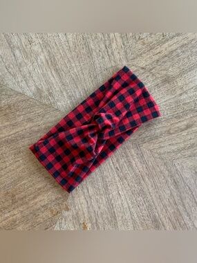 Peachy Athletic Buffalo Plaid Headband